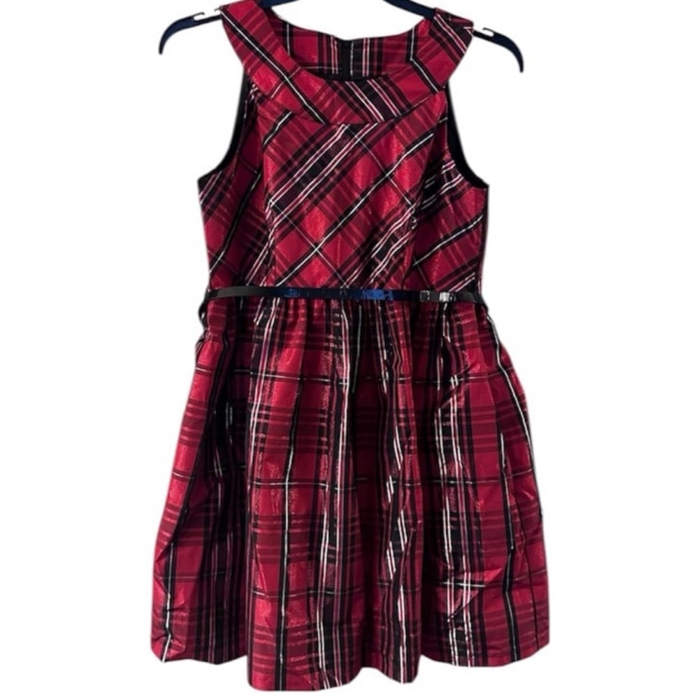 Bonnie Jean Girls Red Plaid Sleeveless Dress
